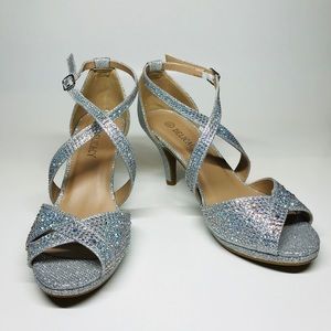 DELICACY DIAMOND PUMPS SILVER WOMANS 5.5